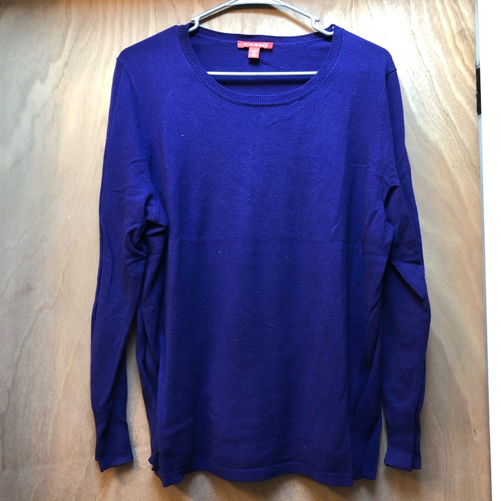 Roz & Ali Long Sleeve Sweater Purple